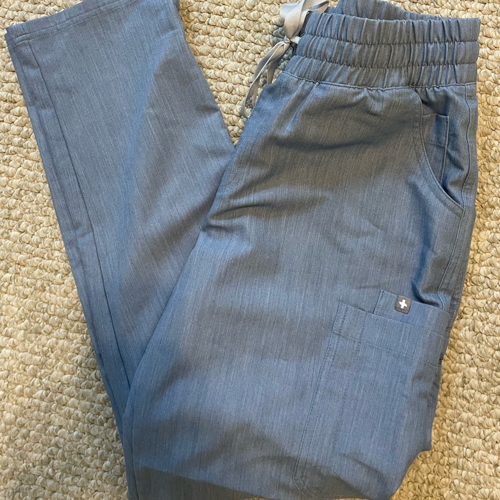 Figs Yola High Waisted scrub pants, Heather Indigo, S